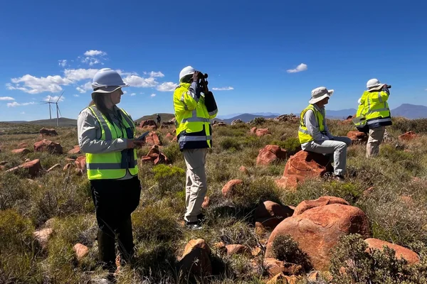 Field team at a wind farm